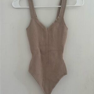 NWOT Abercrombie Knitted Tan Bodysuit